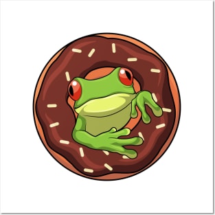 Frog with Donut Posters and Art